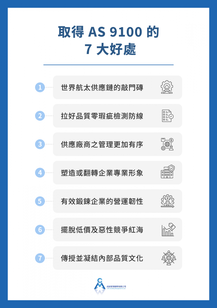 取得 AS 9100 的 7 大好處
